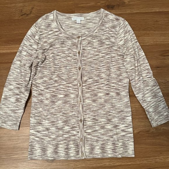New York & Company Beige Marl Cardigan Size Small - Picture 2 of 6
